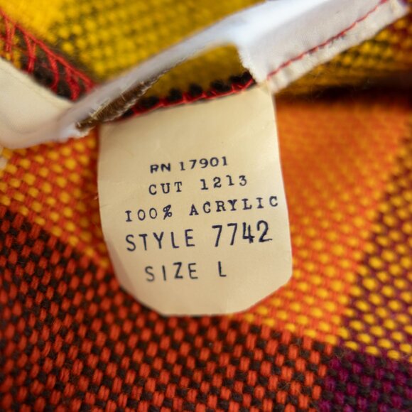 70s Prior Western Plaid Jacket w/Bell Sleeves * Harvest Colors - Picture 14 of 14